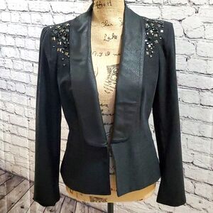 Alberto Makali Black Blazer with Embellished Shoulders
